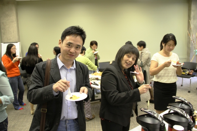 TESOL Training Program - Participants mingling at a reception in the University of Regina's Global Learning Centre